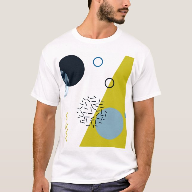 Coola trendig som är modern, geometrisk Memphis T Shirt (Framsida)