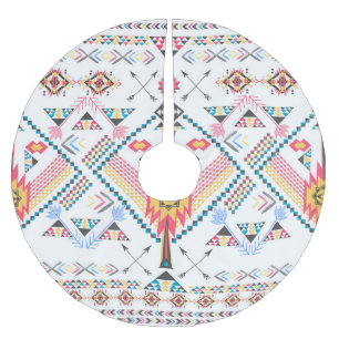 Coola trendig stam etnisk geometrisk mönster julgransmatta borstad polyester