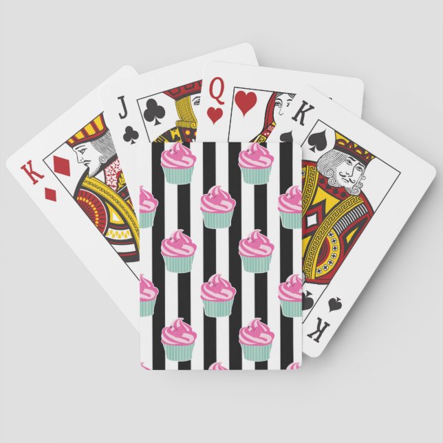 Coola Trendig svart och vit Casinokort (Baksidan)