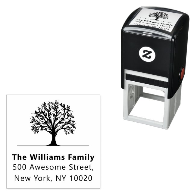 Coola Trendig Träd-familjens Namn-Returadress Självfärgande Stämpel (In Situ)