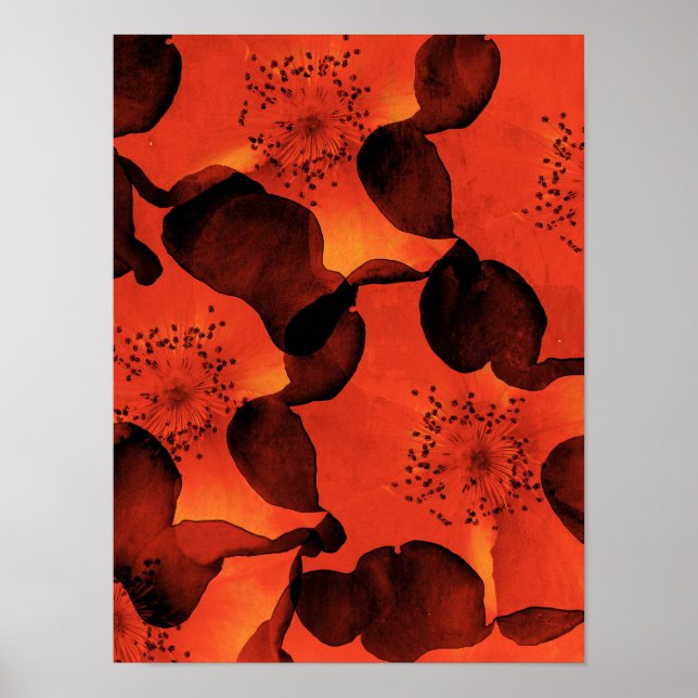 Coola, trendig, unik digital konst av blomman möns poster (Framsidan)