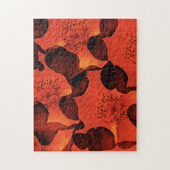 Coola, trendig, unik digital konst av blomman möns pussel (Vertikal)