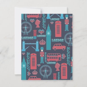 Coola trendig vintage London illustrationer mönste