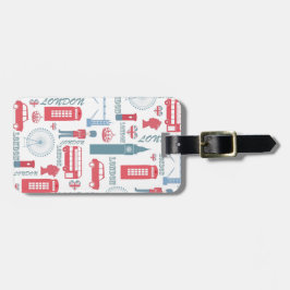 Coola trendig vintage London illustrationer mönste Bagagebricka