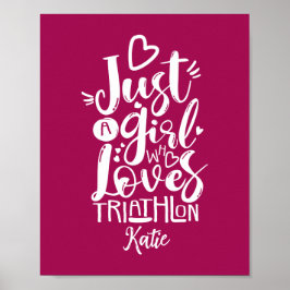 Coola Triathlon Motivation Red and White Typograph Poster