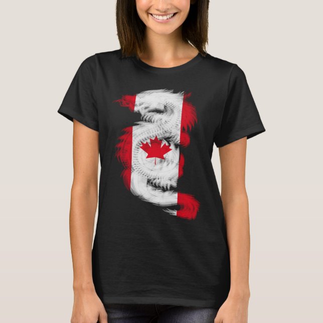 Coola Trippy drak EDM ravar techno Kanada Kanadia T Shirt (Framsida)
