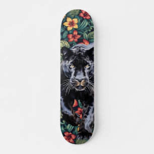 Coola Tropical Blommigt Panther's Head Skateboard