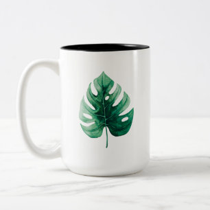 Coola Tropical Monstera Grönt Löv Två-Tonad Mugg