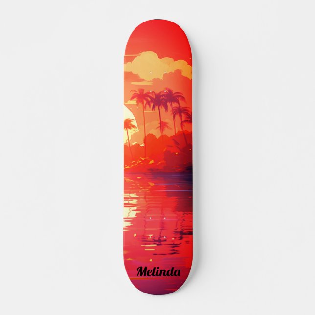 Coola Tropical Sunset Skateboard (Framsida)