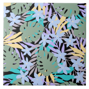 Coola Tropical Theme Mönster Blommigt Botanical Kakelplatta