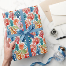 Coola Tropiskt färgstarka koraller Vattenfärg Möns