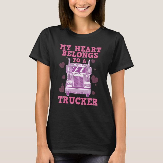 Coola Truckers Maka Gift for Women Funny Lastbil D T Shirt (Framsida)