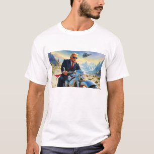 coola Trump Motorcycle Alien Planet Spacesship MAG T Shirt