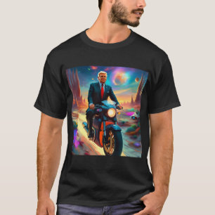 coola Trump Motorcykel på Alien Planet MAGA T Shirt