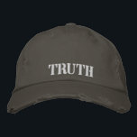 Coola Truth Quote Vintage Gult Grått Rustic Broderad Keps<br><div class="desc">Personlig Truth citerar motivational Chino Twill,  söt embroderade grått vintage Baseball Cap.</div>