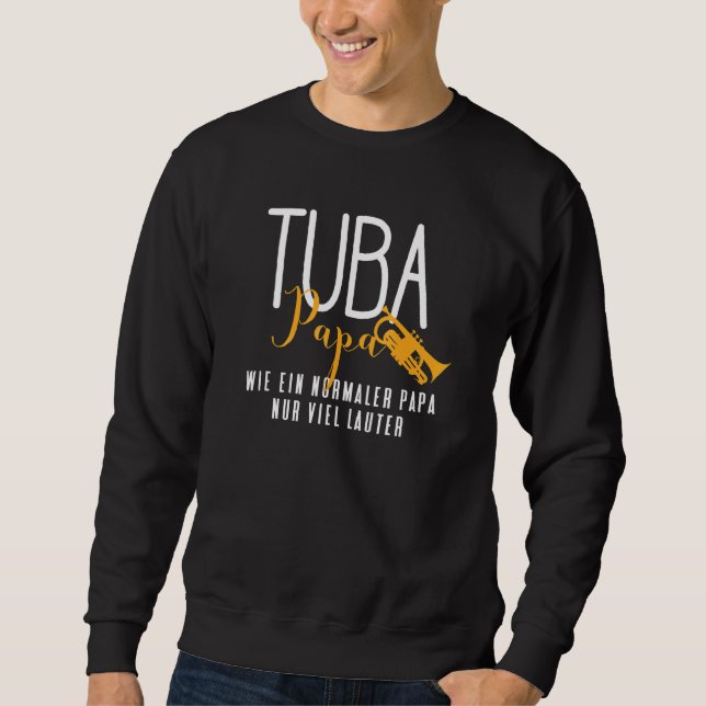 Coola Tuba Pappa Tuba Lång Ärmad Tröja (Framsida)