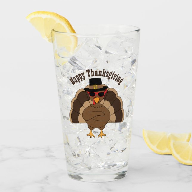 Coola Turkiet anpassningsbar Happy thanksgiving Glaskopp (Framsida Ice)