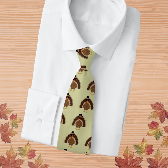 Coola Turkiet med solglasögon Happy thanksgiving Slips (Cool Turkey Thanksgiving fun pattern Neck Tie by PLdesign, custom gift for him.)