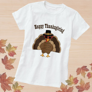 Coola Turkiet med solglasögon Happy thanksgiving T-shirt
