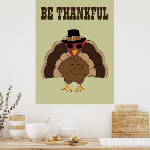 Coola Turkiet Thanksgiving Var vänlig anpassningsb Poster