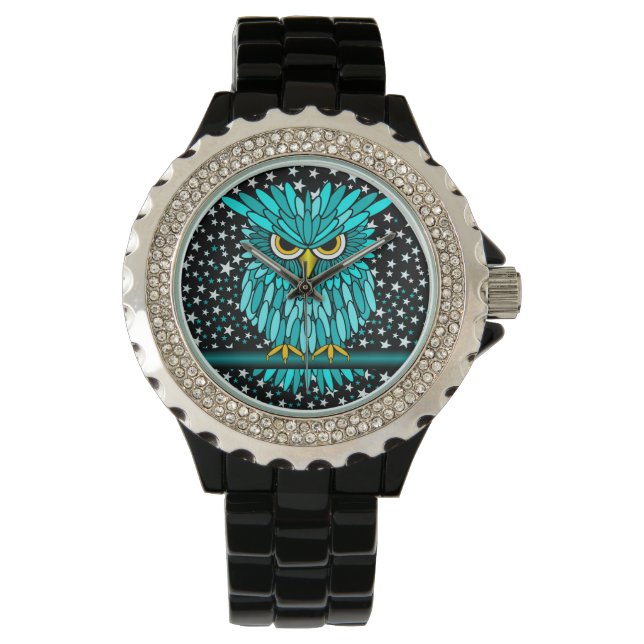 coola turkos uggla armbandsur (Framsida)