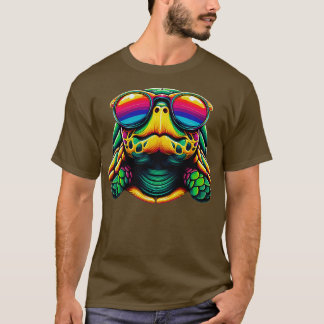 Coola Turtle with Sunglasses Design Design för bar T Shirt