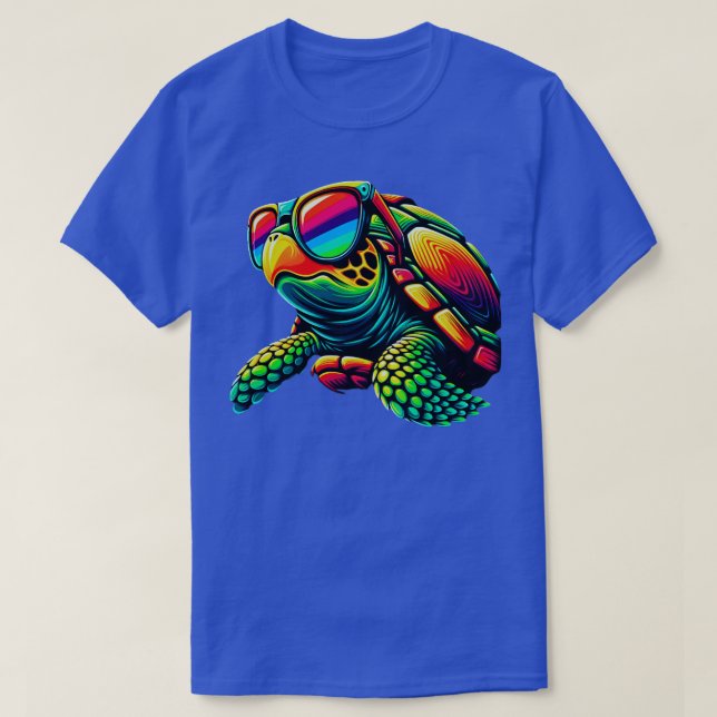 Coola Turtle with Sunglasses Roligt Kid Youth Summ T Shirt (Design framsida)