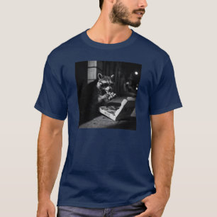 Coola tvättbjörn som äter pizza t shirt
