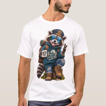 Coola tvättshirten Raccoon Hiker Good Vibes Adven