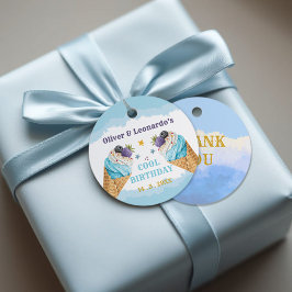 Coola Twillingar Ice Cream Boys Birthday Papper Pl Gåvor Etiketter