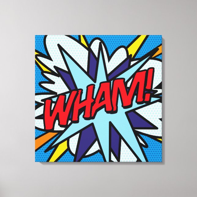 Coola Typografisk Modern Pop Art Tecknad Bok WHAM Canvastryck (Framsida)