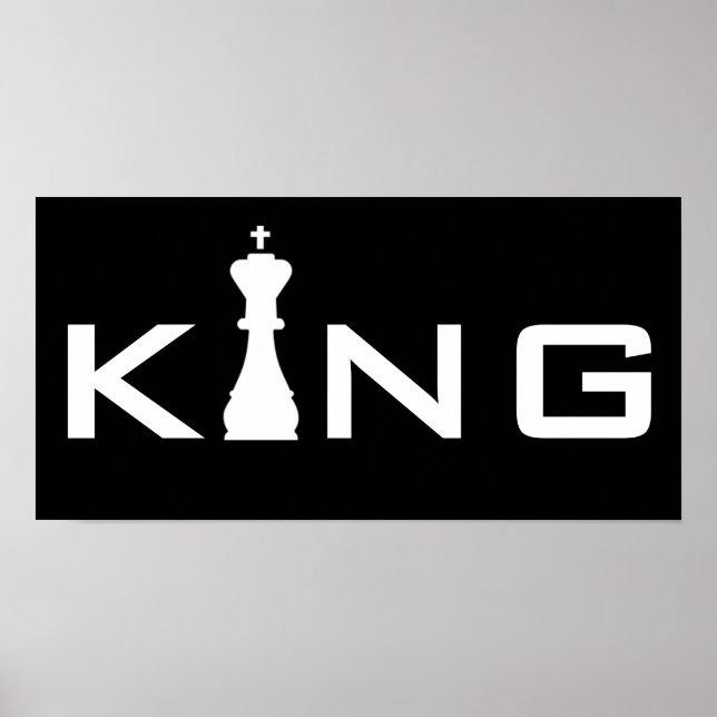Coola Typography Chess Player Kung Poster (Framsidan)