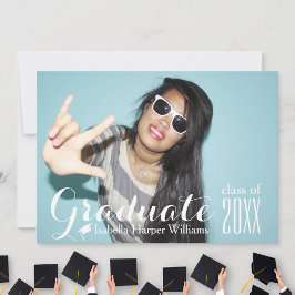 Coola Typography Studenten Photo Class of 20XX Inbjudningar