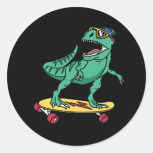 Coola tyrannosaurus för uppspelning av skateboard  runt klistermärke