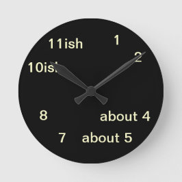 Coola Uber Geek Hipster Black One-ish Clock 2 Rund Klocka
