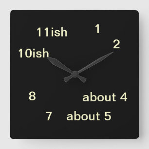 Coola Uber Geek Hipster Black One-ish Clock 3 Fyrkantig Klocka