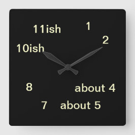 Coola Uber Geek Hipster Black One-ish Clock 3 Fyrkantig Klocka