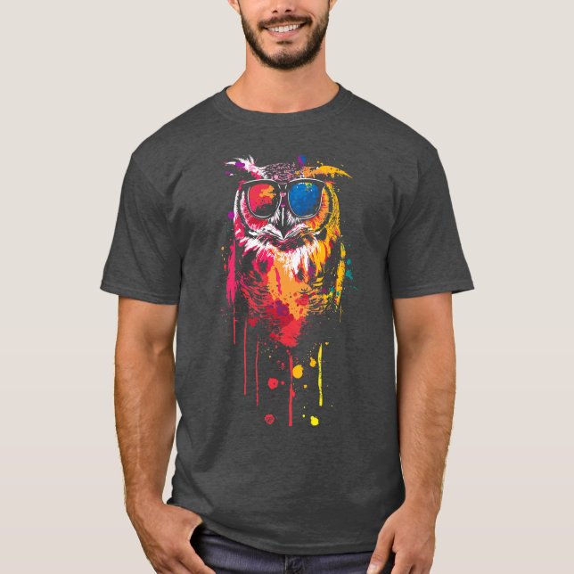Coola uggla med glasögon t shirt (Framsida)