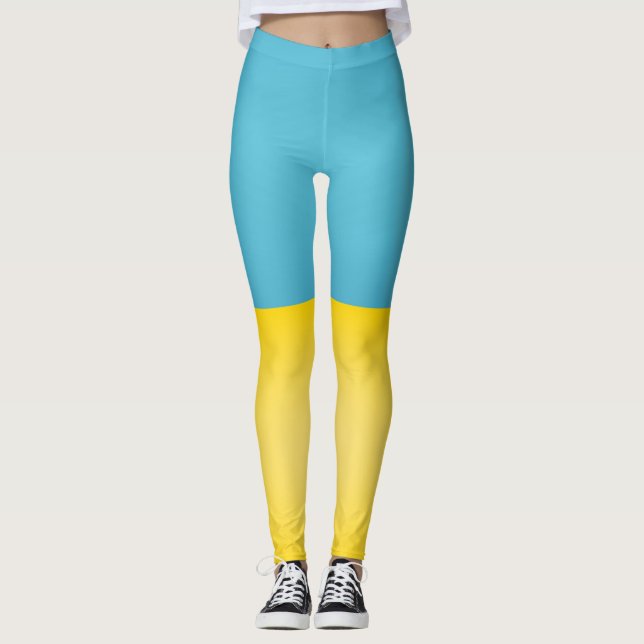 Coola Ukraina Flagga Mode Leggings (Framsida)