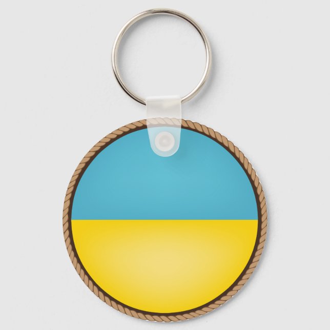 Coola Ukraina Flagga Seal Nyckelring (Framsida)