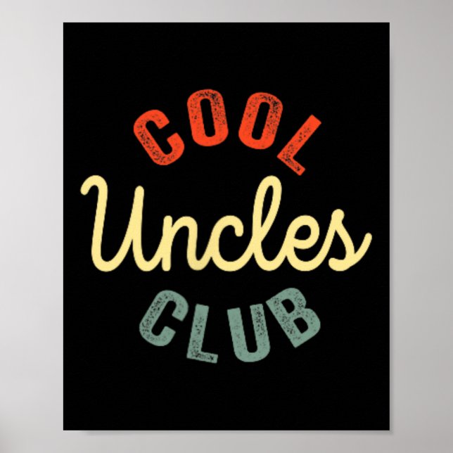 Coola Uncles Klubb Best farbror All Funny Fars dag Poster (Framsidan)
