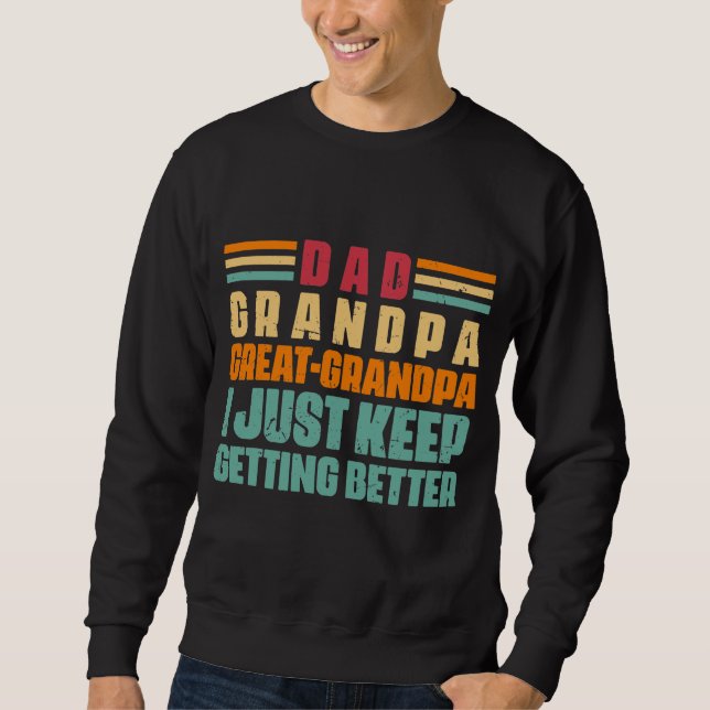 Coola Underbar Grandpa ord art Lång Ärmad Tröja (Framsida)