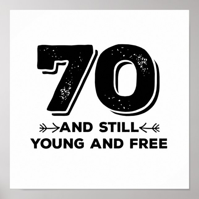coola unga 70-årsdagars citat ord poster (Framsidan)
