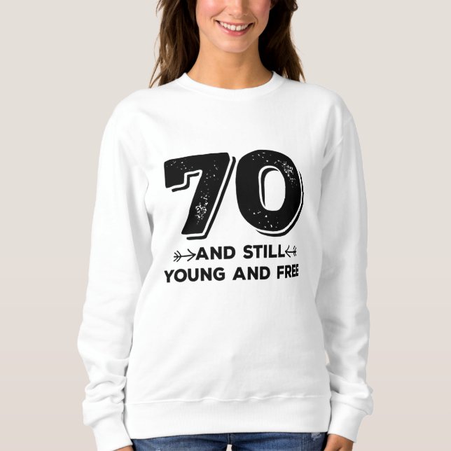 coola unga 70-årsdagars citat ord t shirt (Framsida)