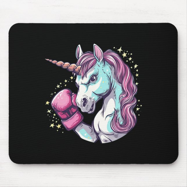 Coola Unicorn Ansikte Costume with funny Boxing Gl Musmatta (Framsidan)