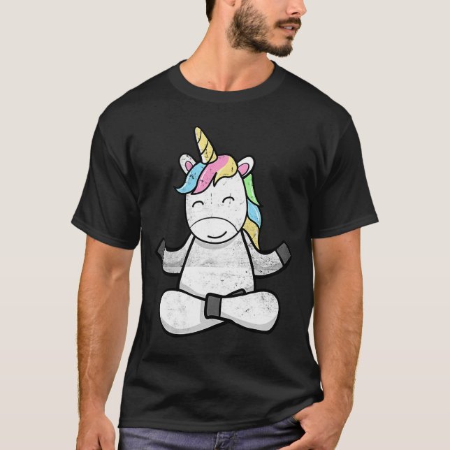 Coola Unicorn Yoga Unicorn Gym Instructors T Shirt (Framsida)