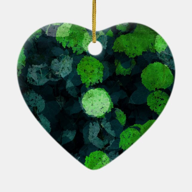 Coola, unik blommigt/blomma mönster julgransprydnad keramik (Baksidan)