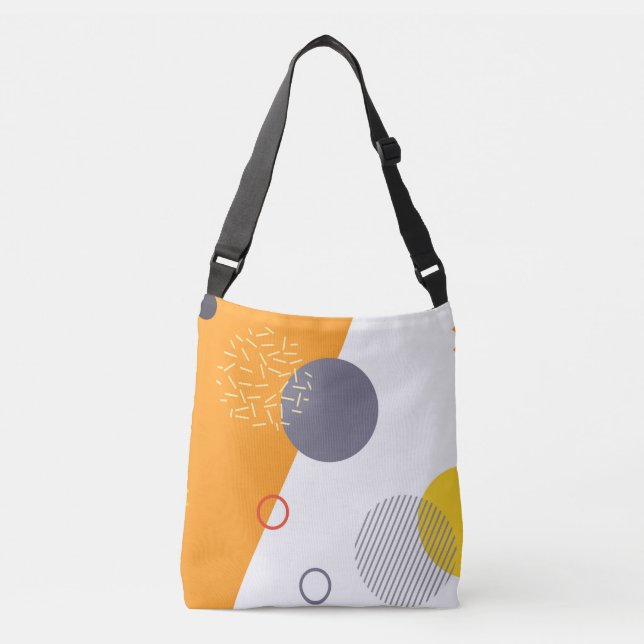 Coola, unik illustration, trendig, geometrisk illu axelväska (Framsida)