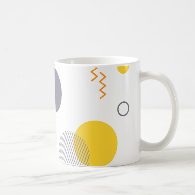 Coola, unik illustration, trendig, geometrisk illu kaffemugg (Höger)