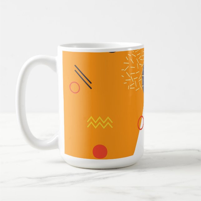 Coola, unik illustration, trendig, geometrisk illu kaffemugg (Vänster)